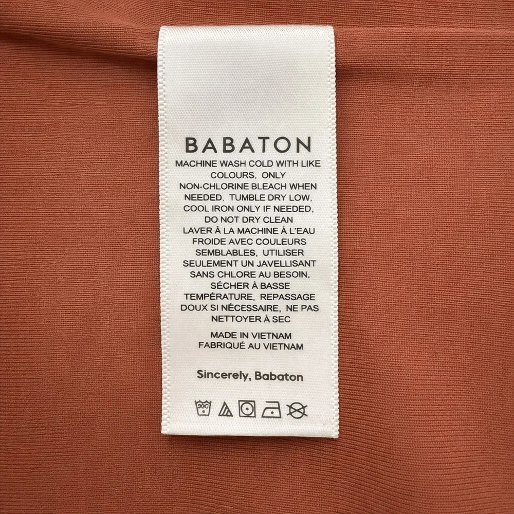 Babaton Contour Headway Bodysuit Rust Brown Square Neck Long Sleeve Small NWT - Picture 6 of 8
